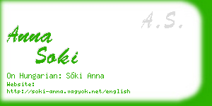 anna soki business card